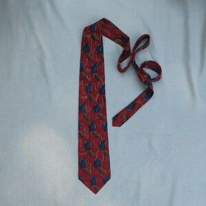 Red and Blue Patterned Tie